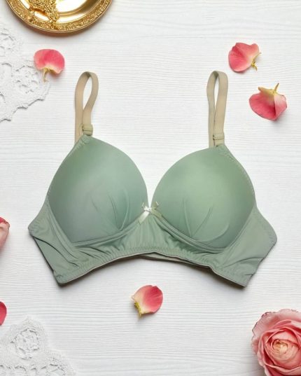 Muted Teal Green Light Padded Wireless Bra