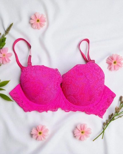 Deep Pink Net Foam Wired Bra