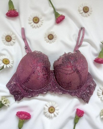 Dusty Plum Net Foam Wired Bra