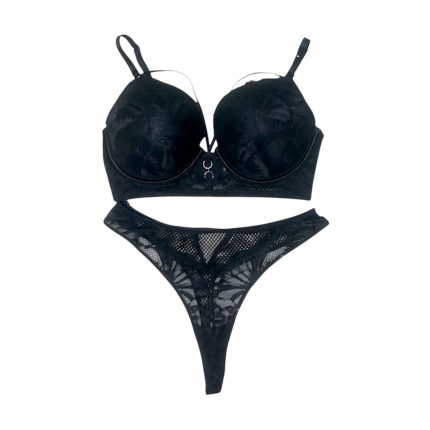 Essential Black Pushup Bra Panty Set