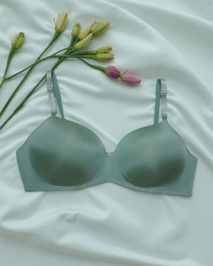 Muted Teal Green Seamless T-Shirt Bra