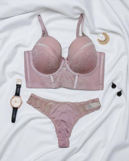 Dusty Rose Full Coverage Pushup Bra Panty Set