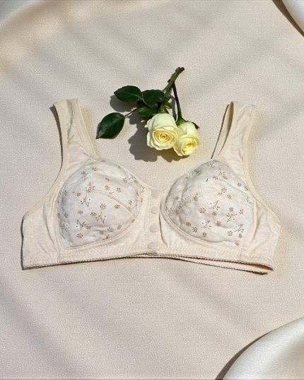 Light Beige 4 Button Front Open Mother Bra