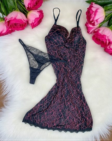 Muted Plum Long Net Night Dress