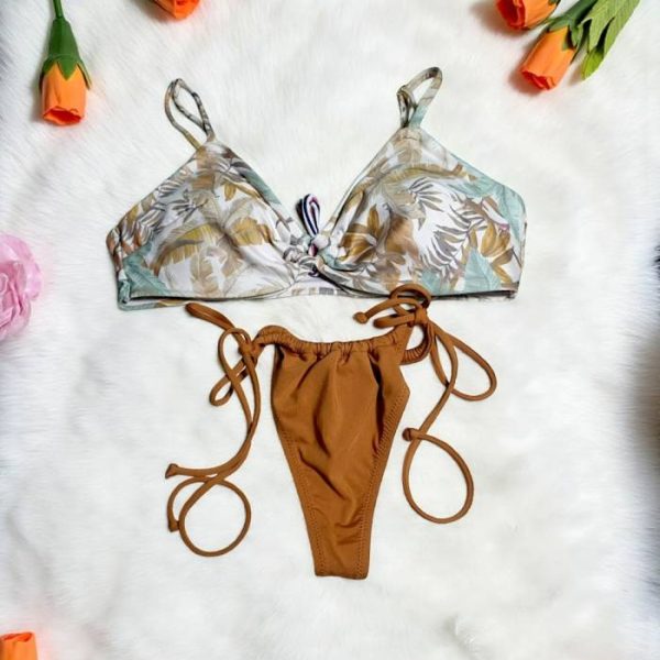Golden Brown Beach Bikini Set