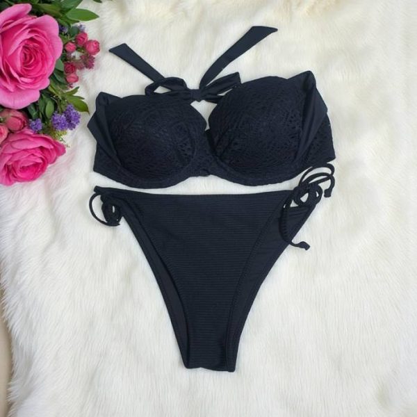Attractive Black Beach Bikini Set