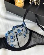 Black And Blue Transparent Bra Panty Set - Image 8