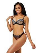 Black And Blue Transparent Bra Panty Set - Image 7