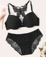 Black China Front Open Butterfly Set