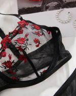 Black And Red Transparent Bra Panty Set - Image 6
