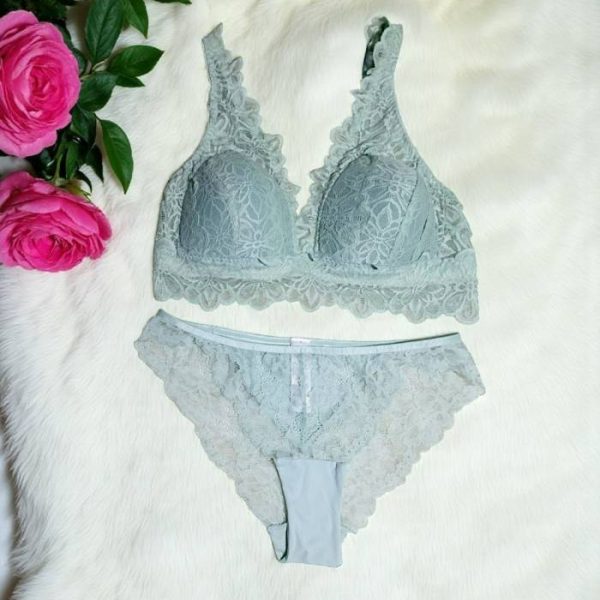 Pewter Blue Bralette Set