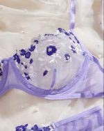 Lavender Purple Transparent Bra Panty Set - Image 7