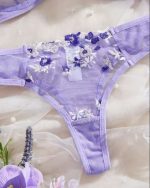 Lavender Purple Transparent Bra Panty Set - Image 6