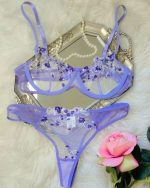 Lavender Purple Transparent Bra Panty Set - Image 4