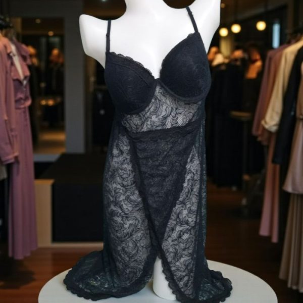 Dark Gunmetal Long Night Dress
