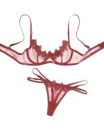 Smoky Topaz See Through Bra Panty Set