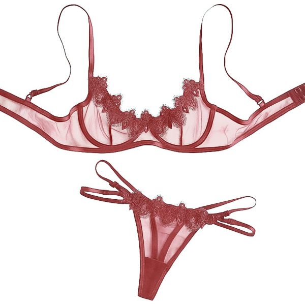 Smoky Topaz See Through Bra Panty Set