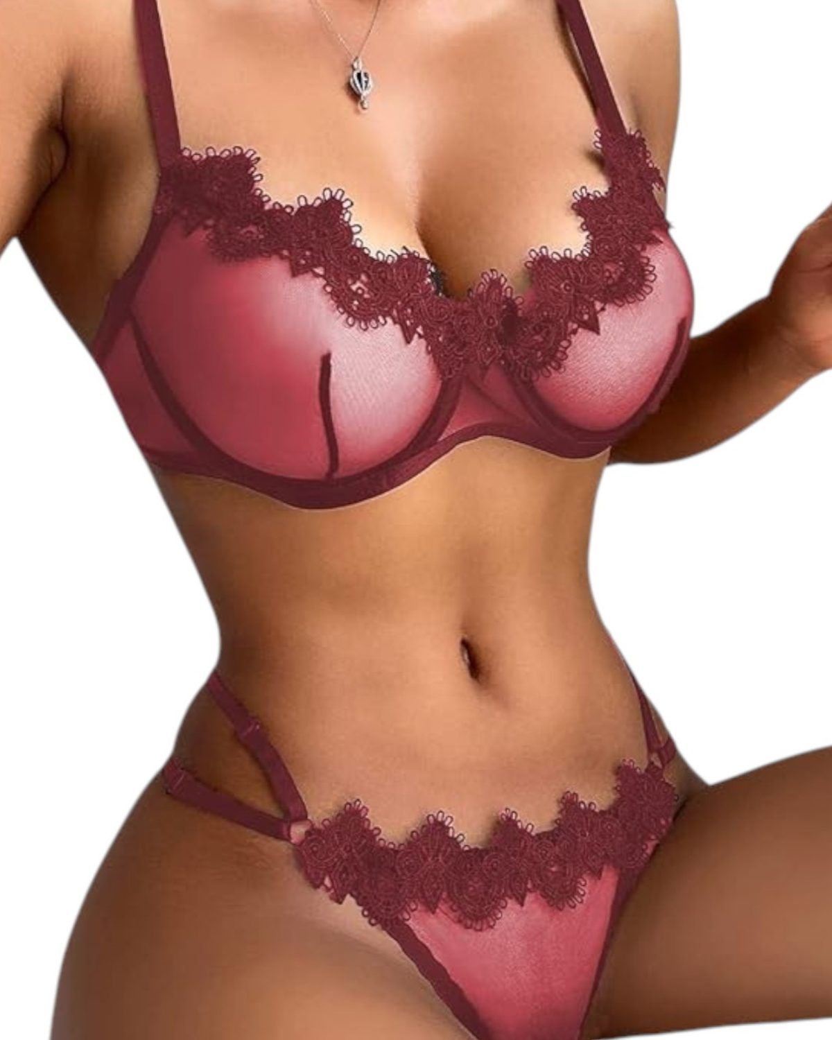Smoky Topaz See Through Bra Panty Set - Image 3