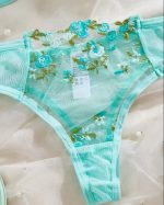 Pearl Aqua Transparent Bra Panty Set - Image 11