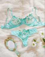 Pearl Aqua Transparent Bra Panty Set