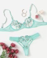 Pearl Aqua Transparent Bra Panty Set - Image 2
