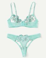 Pearl Aqua Transparent Bra Panty Set - Image 10