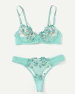 Pearl Aqua Transparent Bra Panty Set - Image 9