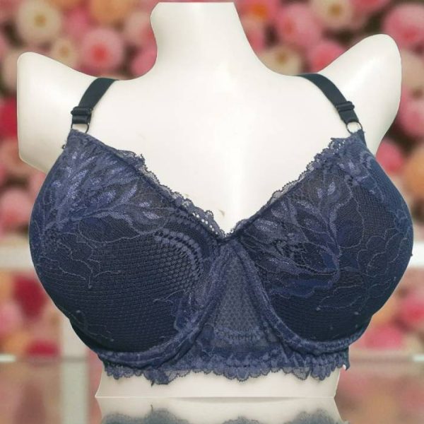 Attractive Japanese Indigo Net Foam Wired Bra