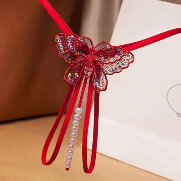 Spanish Red Pearl Thong Panty