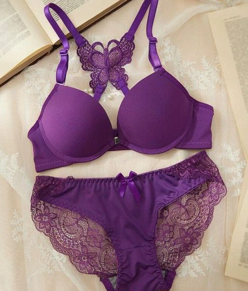 Plum China Front Open Butterfly Set