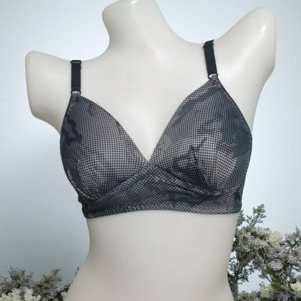 Davy's Grey Printed Foam Wired Bra