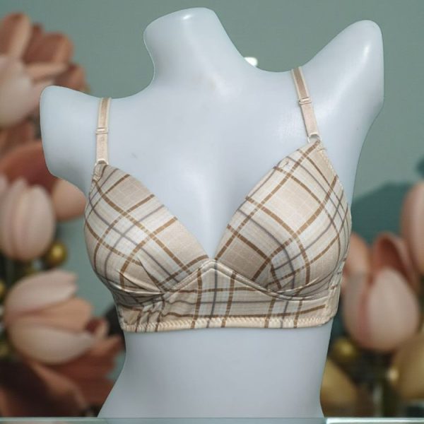 Pastel Gray Printed Foam Wired Bra