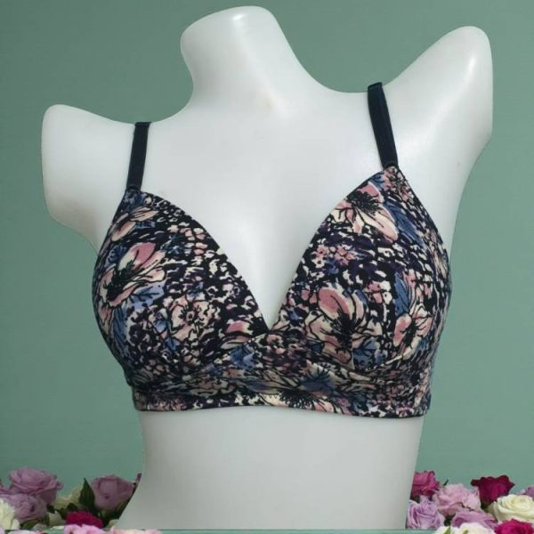 Yankees Blue Printed Foam Wired Bra