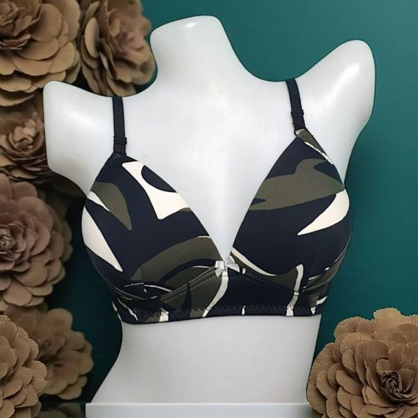 Charleston Green Printed Foam Wired Bra