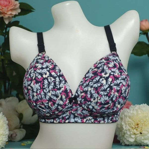 Attractive Yankees Blue Printed Foam Wired Bra