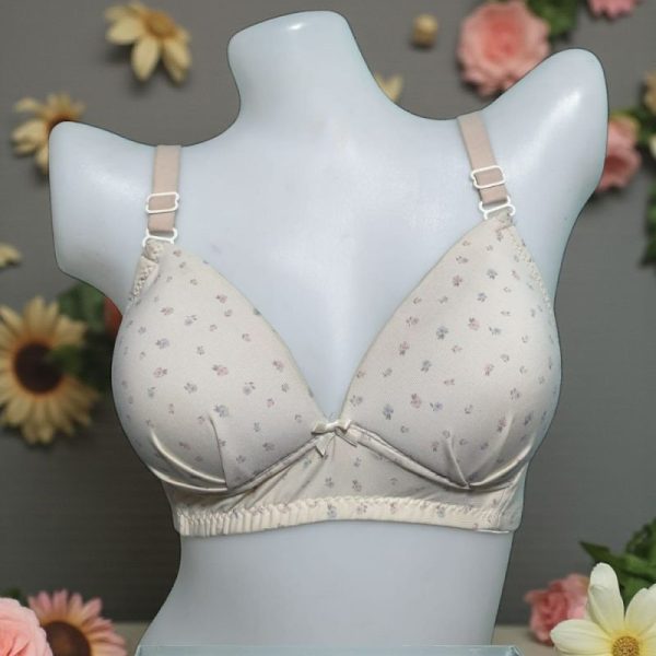 Pastel Gray Printed Foam Wired Bra