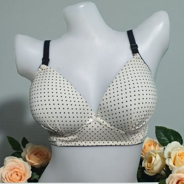 Pastel Gray Printed Foam Wired Bra