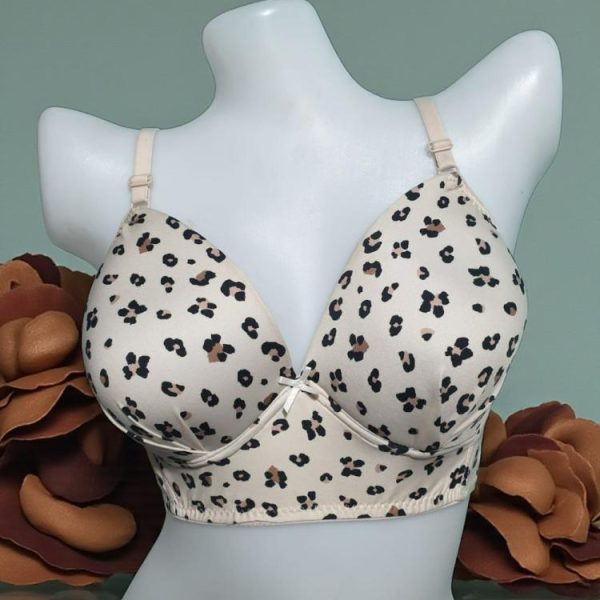 Pale Silver Printed Foam Wired Bra