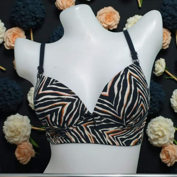 Dark Gunmetal Printed Foam Wired Bra
