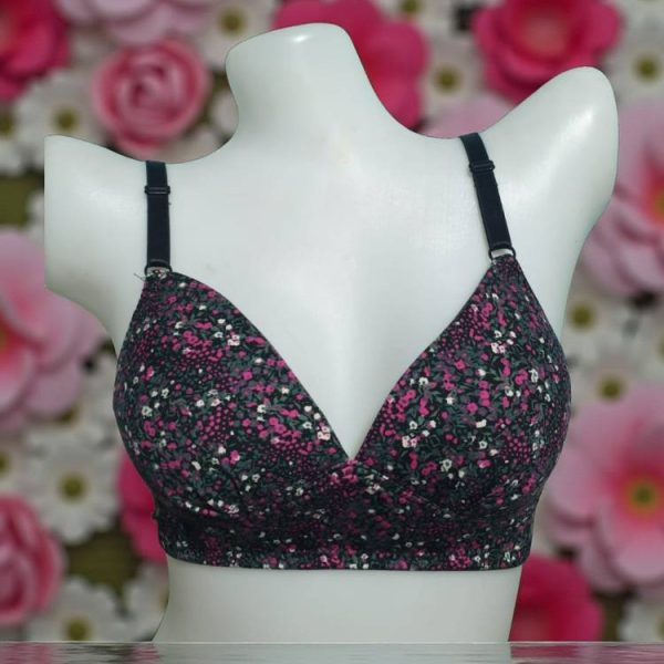 Eerie Black Printed Foam Wired Bra