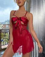 Upsdell Red Front Open Lingerie Set - Image 2