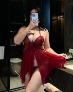 Wine Red Butterfly Lingerie Set - Image 2