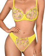 Mustard Yellow Transparent Bra Panty Set - Image 10
