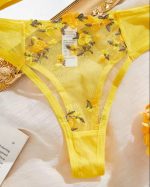 Mustard Yellow Transparent Bra Panty Set - Image 9