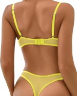 Mustard Yellow Transparent Bra Panty Set - Image 6