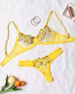 Mustard Yellow Transparent Bra Panty Set - Image 4