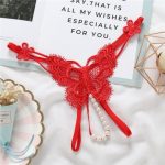 Butterfly Lace Pearl Thong - Image 3