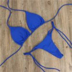 China Hanging Neck Solid Color Bikini Set - Image 8