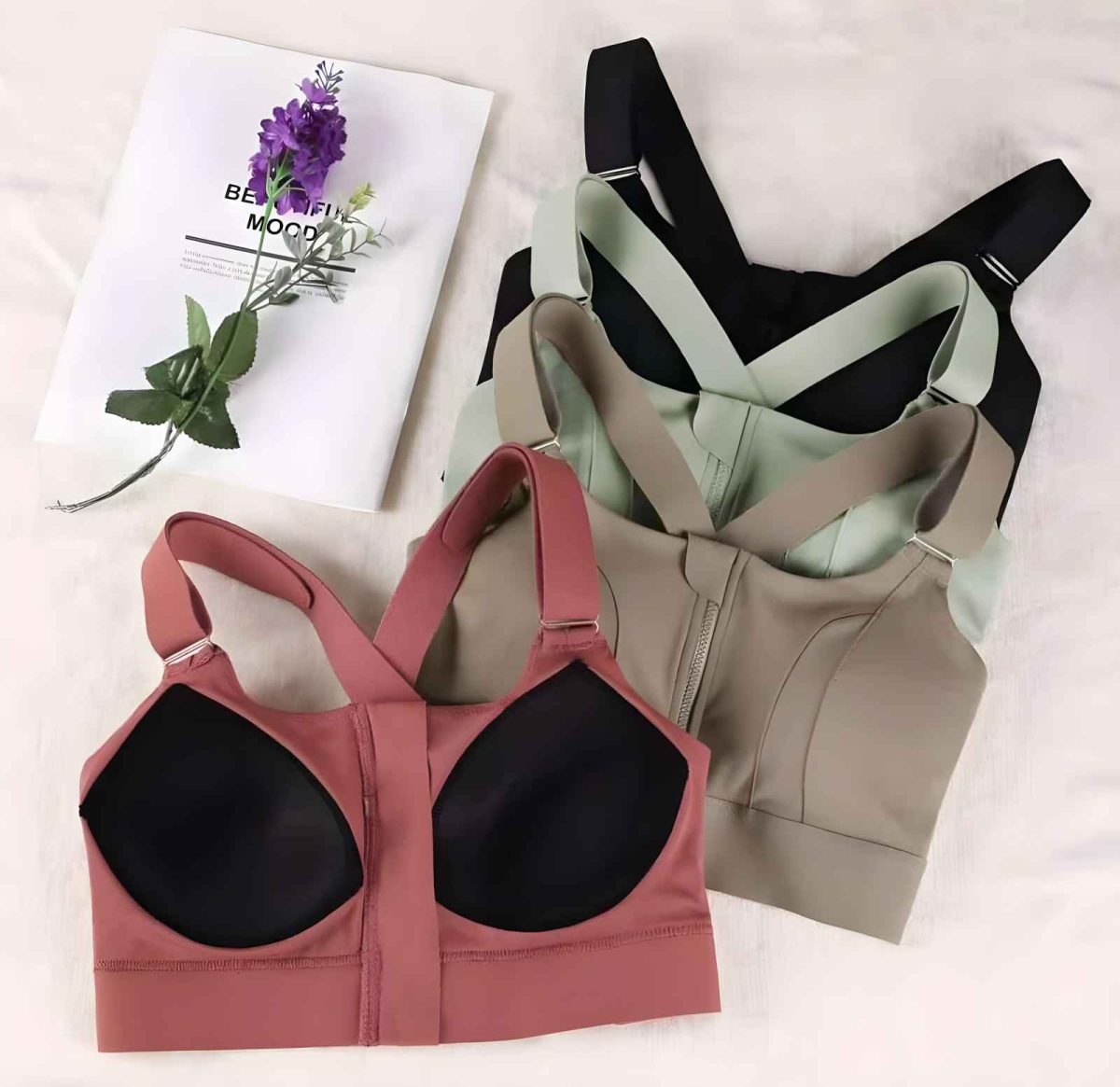 Front Zipper Shockproof Sports Bra - Image 1