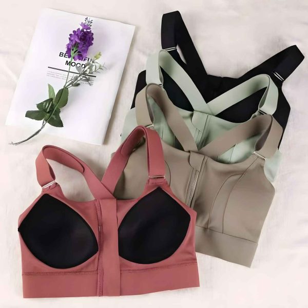 Front Zipper Shockproof Sports Bra